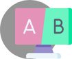 Ícone de uma tela dividida em A/B