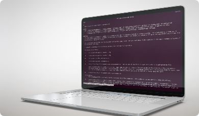 Notebook com terminal aberto