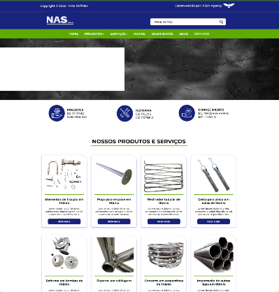 Homepage da Nas Titânio