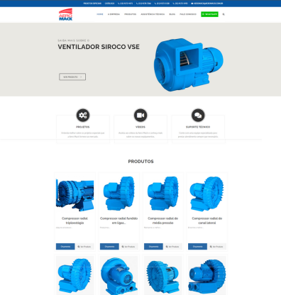 Print do website da Aeromack Compressor Radial